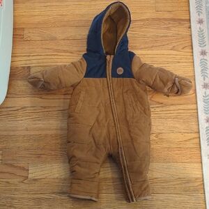 Eddie Bauer Baby 3-6 Month Brown Fleece Snowsuit